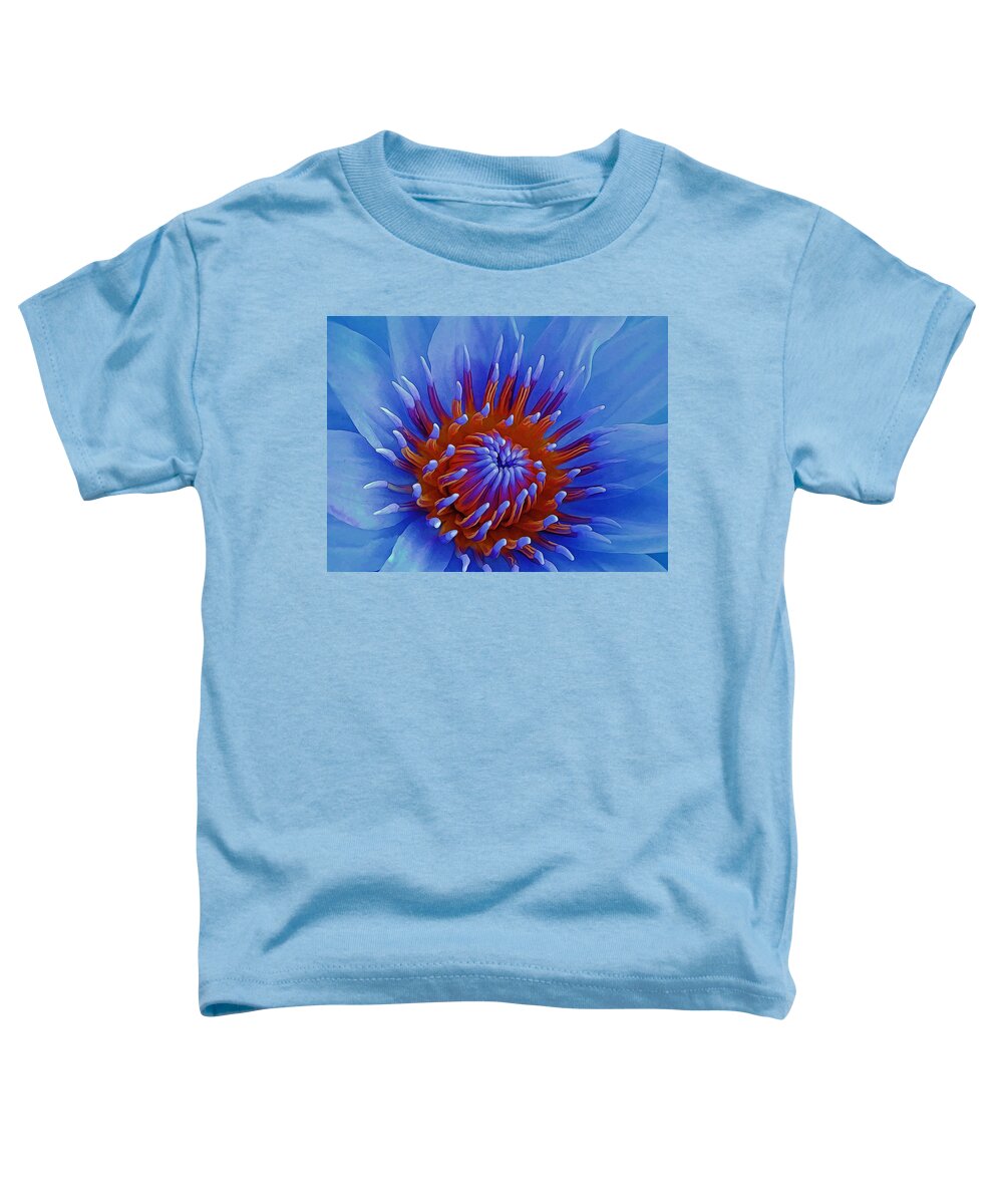 Center Toddler T-Shirt featuring the mixed media Water Lily Center by Pamela Walton