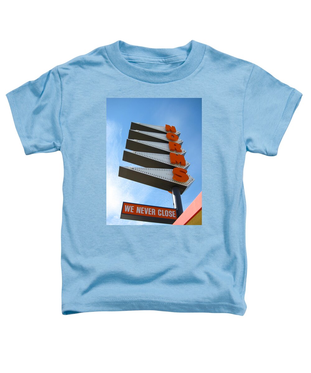 Diner Toddler T-Shirt featuring the photograph Norms - We Never Close by Erik Burg