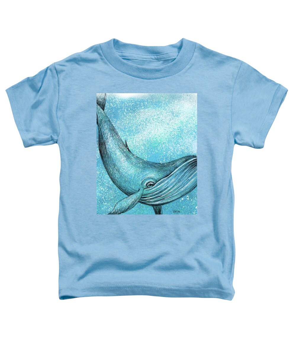 Whale Toddler T-Shirt featuring the digital art Whimsical Whale by AnneMarie Welsh