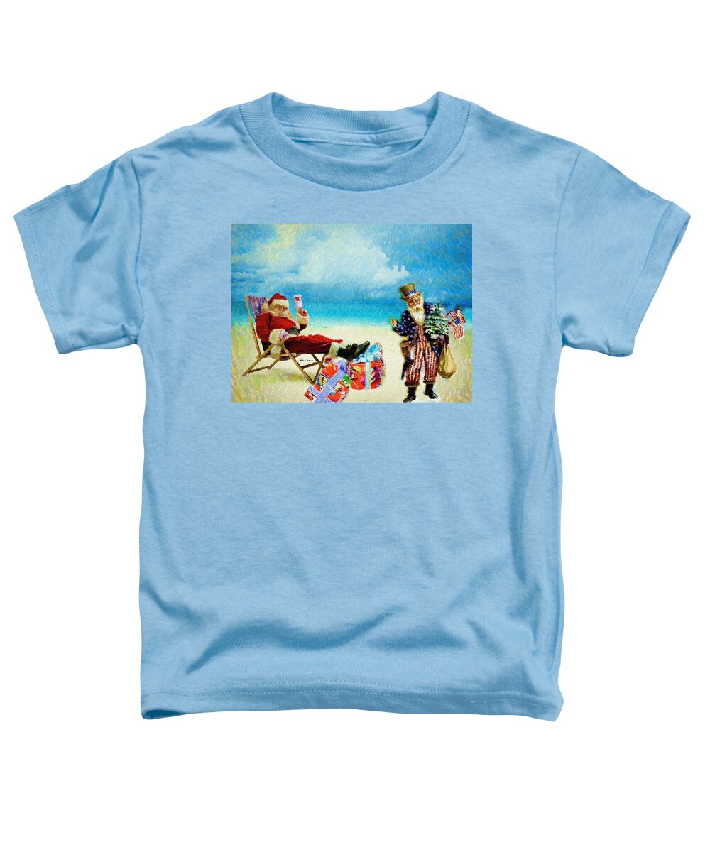 Rafael Salazar Toddler T-Shirt featuring the digital art Will the Real Santa Claus Please Stand Up by Rafael Salazar