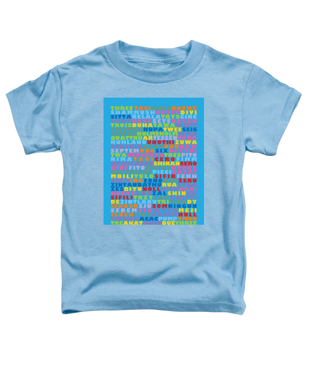 Kids Toddler T-Shirt featuring the digital art 116 digits of Pi in 64 languages #5 by Martin Krzywinski