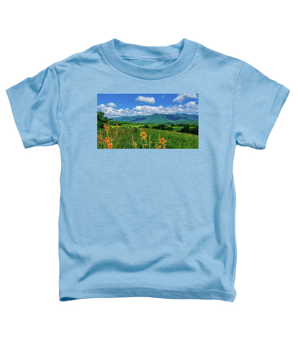 Cades Cove Toddler T-Shirt featuring the photograph Madelyn's Overlook by Marcy Wielfaert