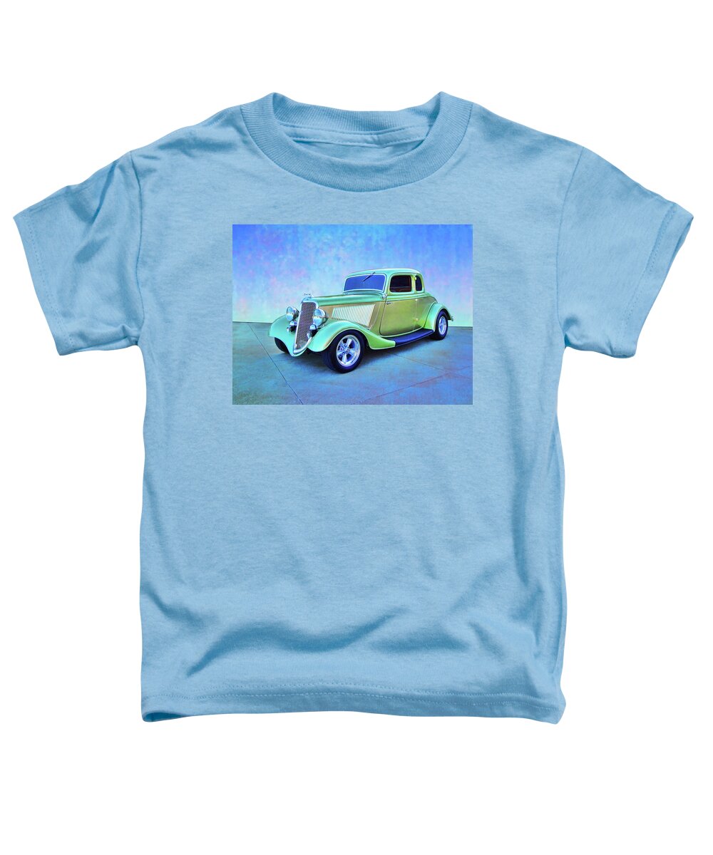 1934 Ford Green Toddler T-Shirt featuring the digital art 1934 Green Ford by Rick Wicker