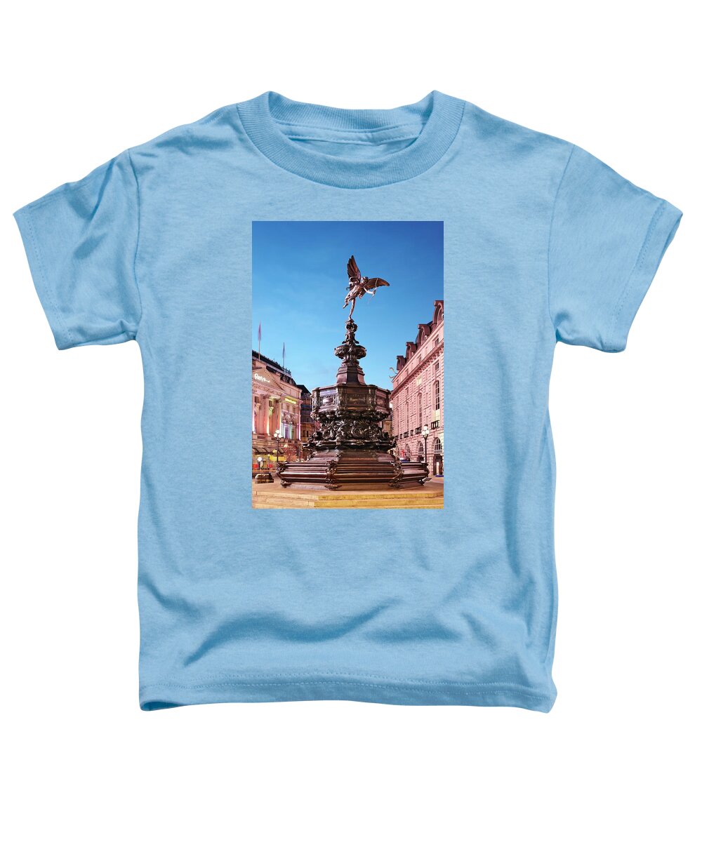 Estock Toddler T-Shirt featuring the digital art England, Great Britain, British Isles, London, City Of Westminster, Piccadilly Circus, Eros Statue, Piccadilly Circus #2 by Richard Taylor
