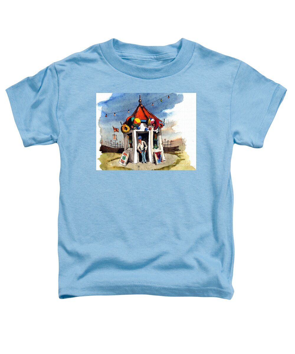 Seaside Toddler T-Shirt featuring the painting A kiosk of Baloons by Val Byrne