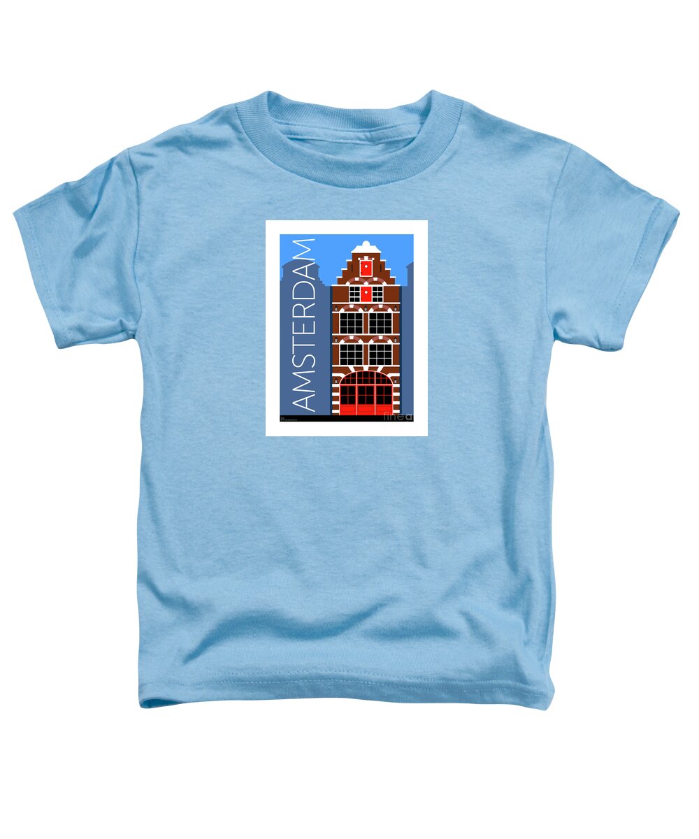 Amsterdam Toddler T-Shirt featuring the digital art Amsterdam House Blue by Sam Brennan
