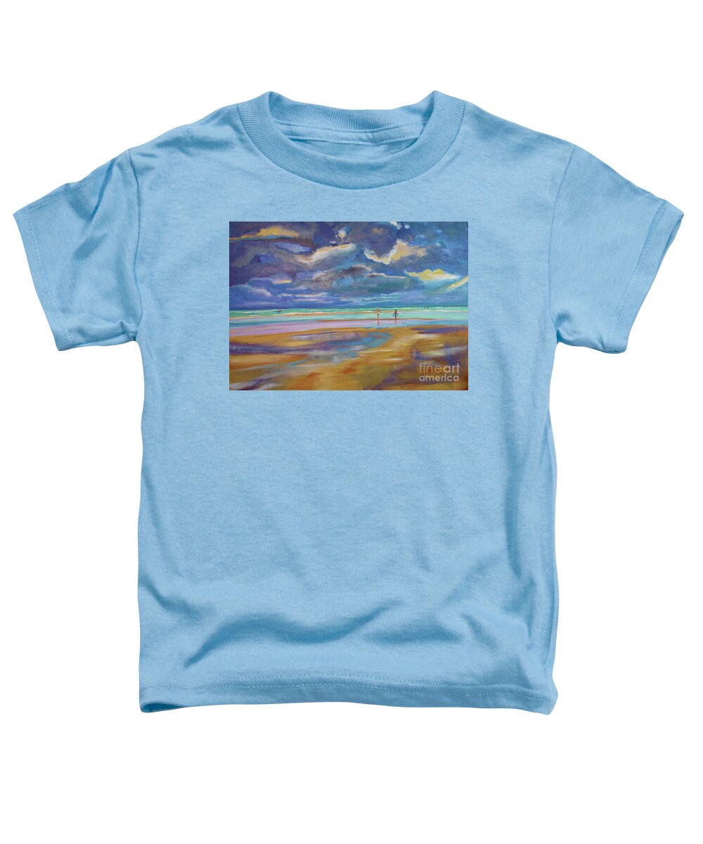 Original Toddler T-Shirt featuring the painting Beach afternoon by Julianne Felton