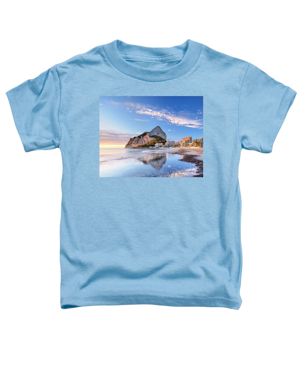 Estock Toddler T-Shirt featuring the digital art Beach With Giant Rock by Francesco Carovillano