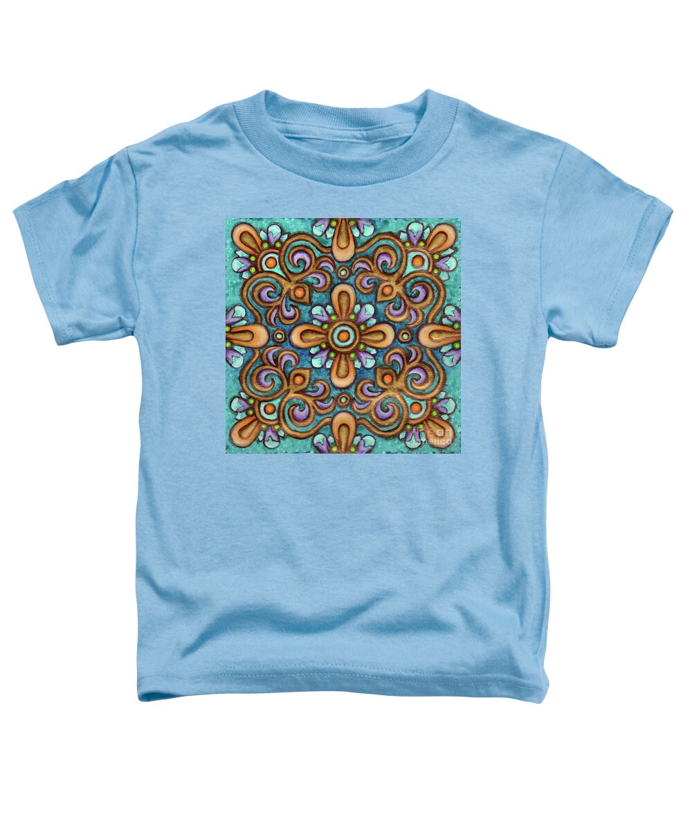 Ornamental Toddler T-Shirt featuring the painting Botanical Mandala 7 by Amy E Fraser