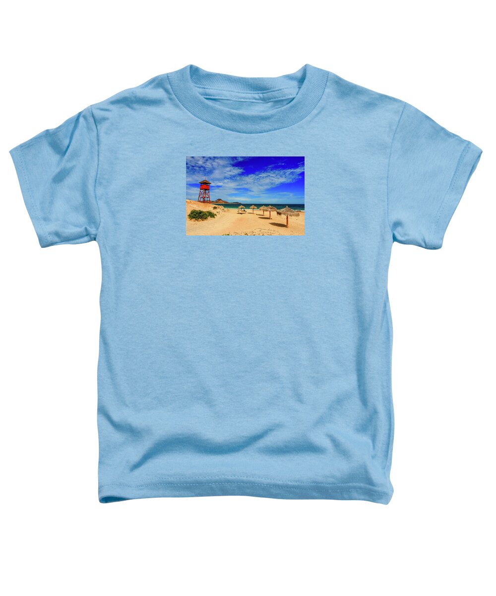 Beach Toddler T-Shirt featuring the photograph Cabo Pulmo Watchtower, Mexico by Robert McKinstry