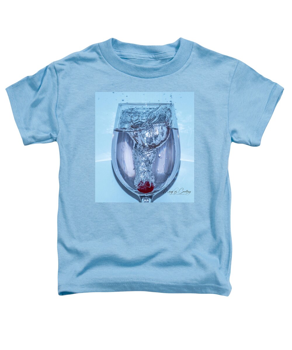 Creative Toddler T-Shirt featuring the photograph Cherry Drop by Mary Courtney
