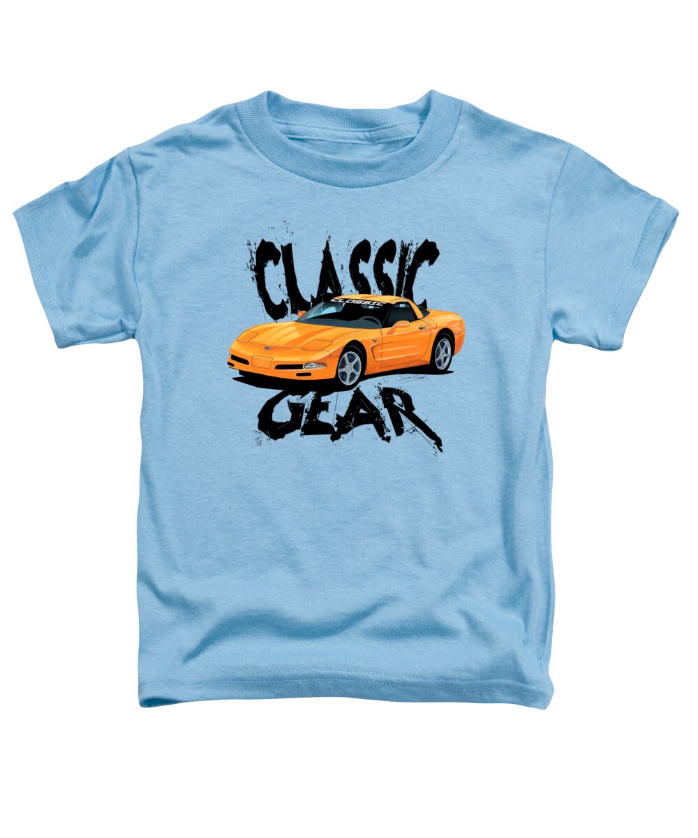 Chevrolet Toddler T-Shirt featuring the mixed media Classic Gear Corvette C5-Tee by Simon Read
