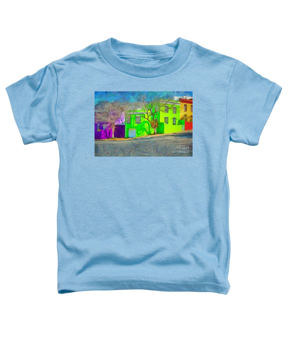 Bo-kaap Toddler T-Shirt featuring the digital art Colorful Bo-Kaap by Eva Lechner