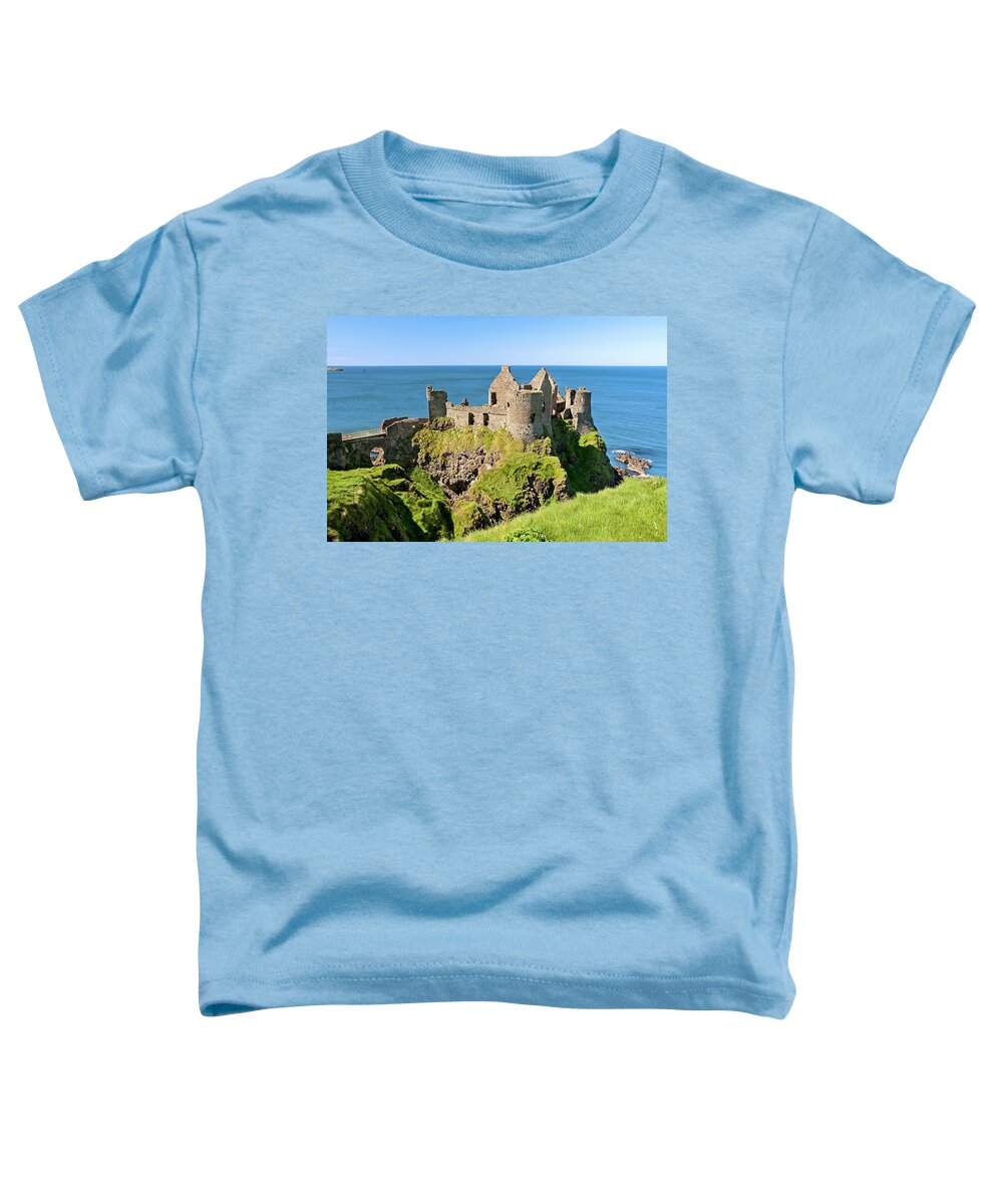 Dunluce Toddler T-Shirt featuring the photograph Dunluce Castle by the Sea by Jill Love