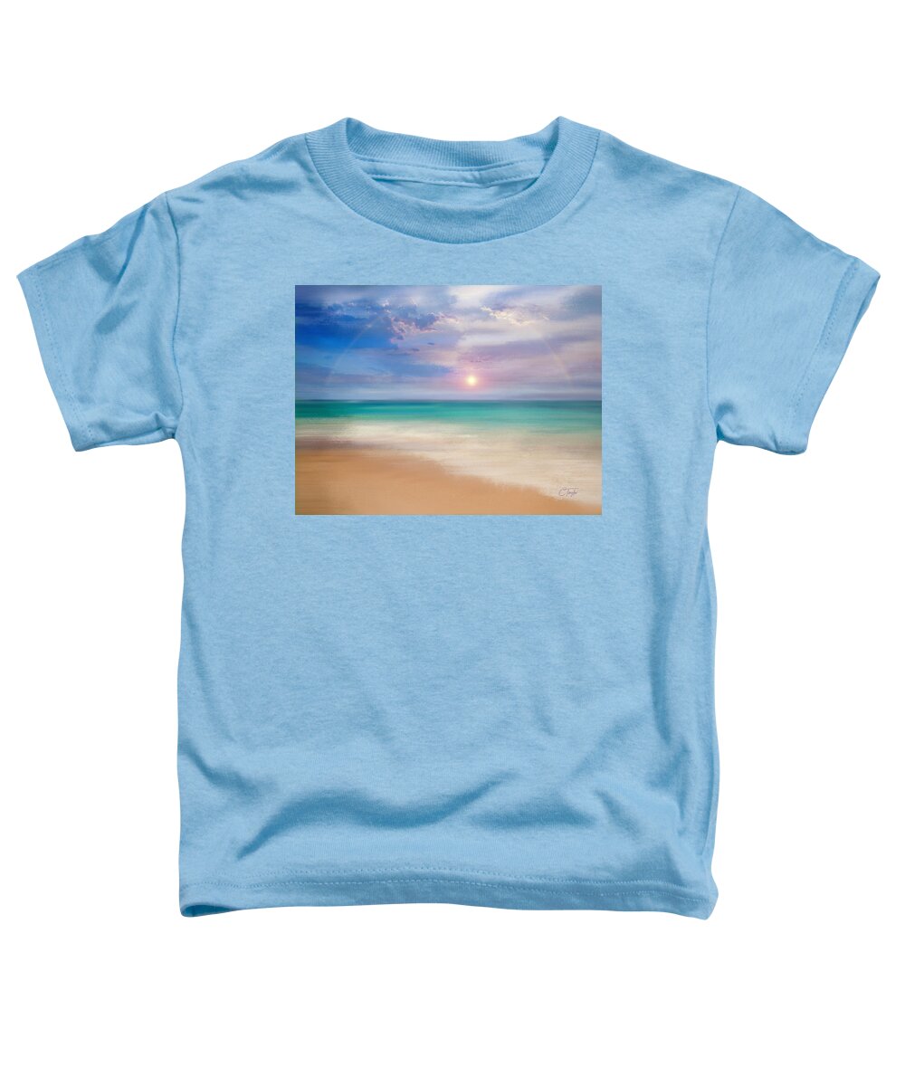 Seascape Toddler T-Shirt featuring the mixed media Eventide by Colleen Taylor