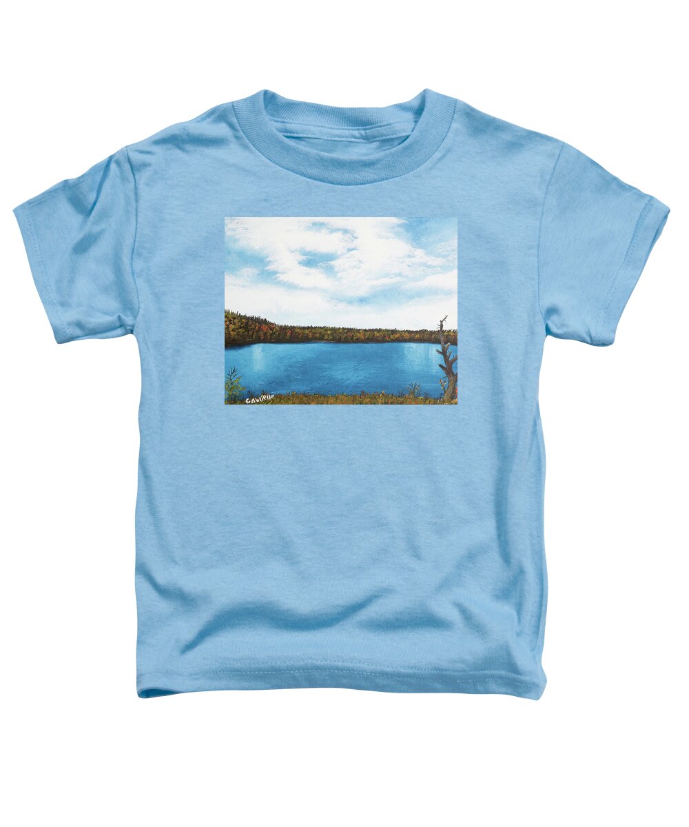 Landscape Toddler T-Shirt featuring the painting Fall In Itasca by Gabrielle Munoz