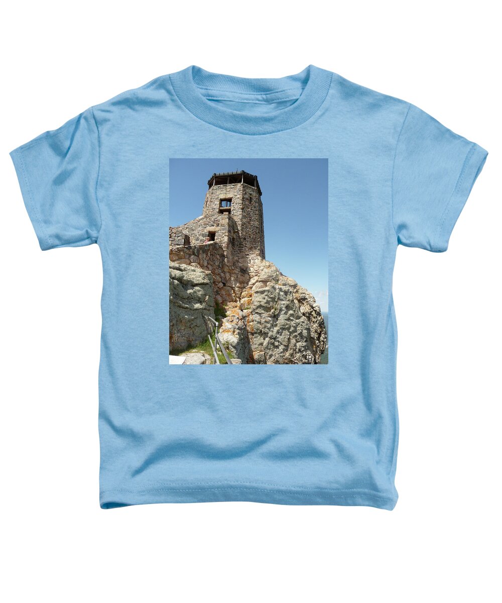 Black Elk Peak Toddler T-Shirt featuring the photograph Fire Lookout Tower by Joe Kopp