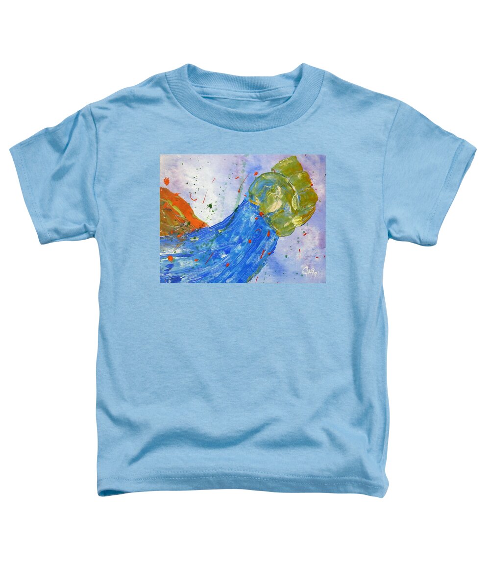Superman Toddler T-Shirt featuring the painting Fist Of Steel by The GYPSY