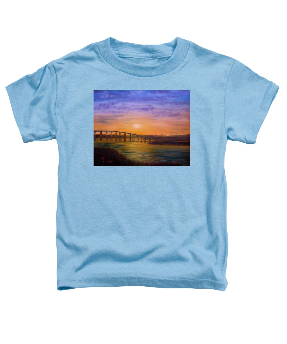 Sunset Toddler T-Shirt featuring the painting Golden Spirit by Renee Logan