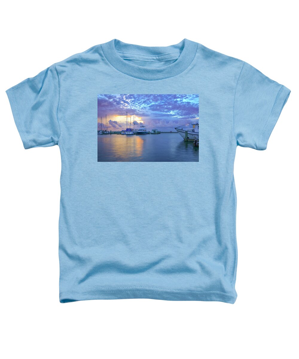 Boats Toddler T-Shirt featuring the photograph Marina in the Morning by Christopher Rice