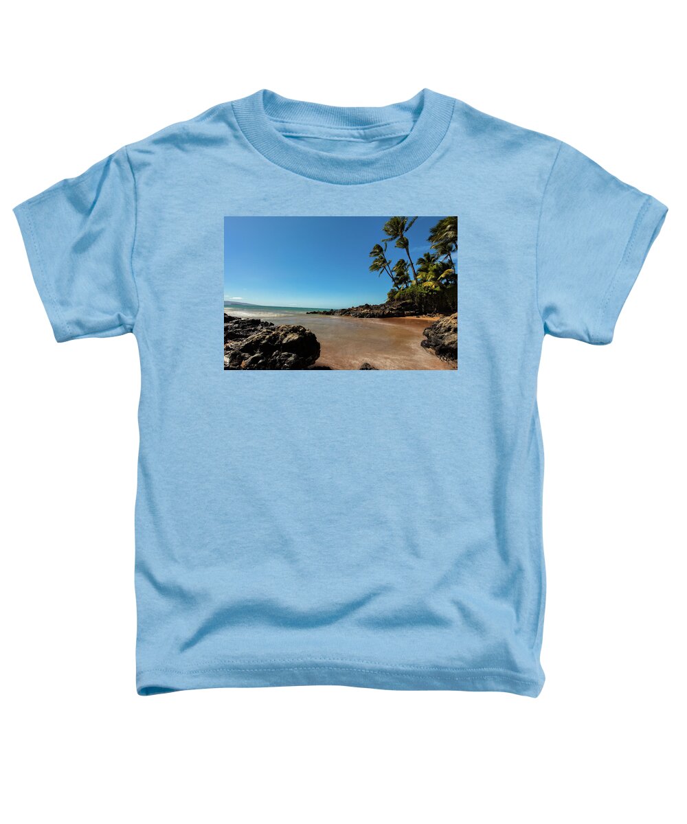 Beach Cove Toddler T-Shirt featuring the photograph Maui private beach by Chris Spencer