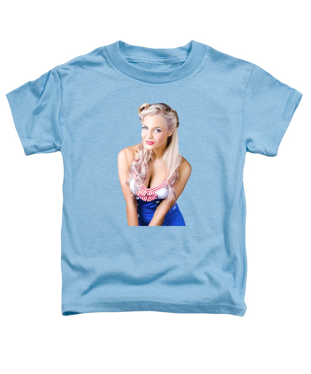 Sailor Toddler T-Shirt featuring the photograph Navy pinup woman by Jorgo Photography