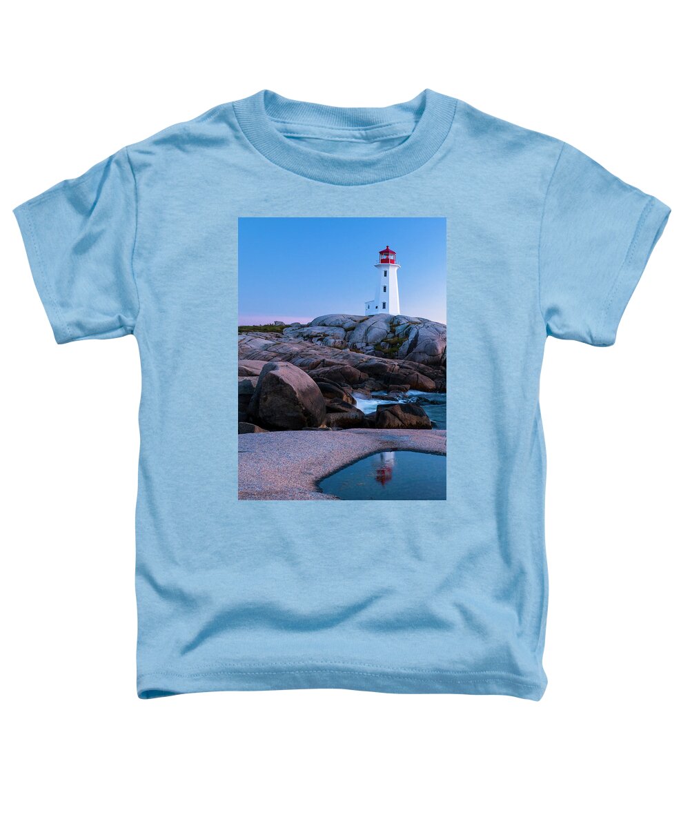 Lighthouse Toddler T-Shirt featuring the photograph Peggy's Cove Dusk 3247 by Ginger Stein