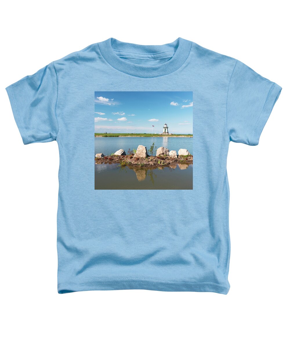 Port Clinton Lighthouse Toddler T-Shirt featuring the photograph Port Clinton Lighthouse and Pond by Marianne Campolongo
