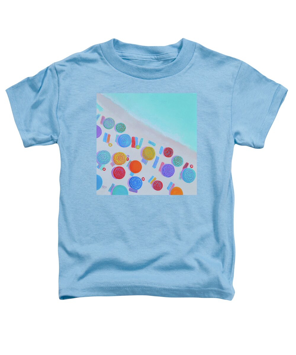 Beach Toddler T-Shirt featuring the painting Shades of a beach summer by Jan Matson