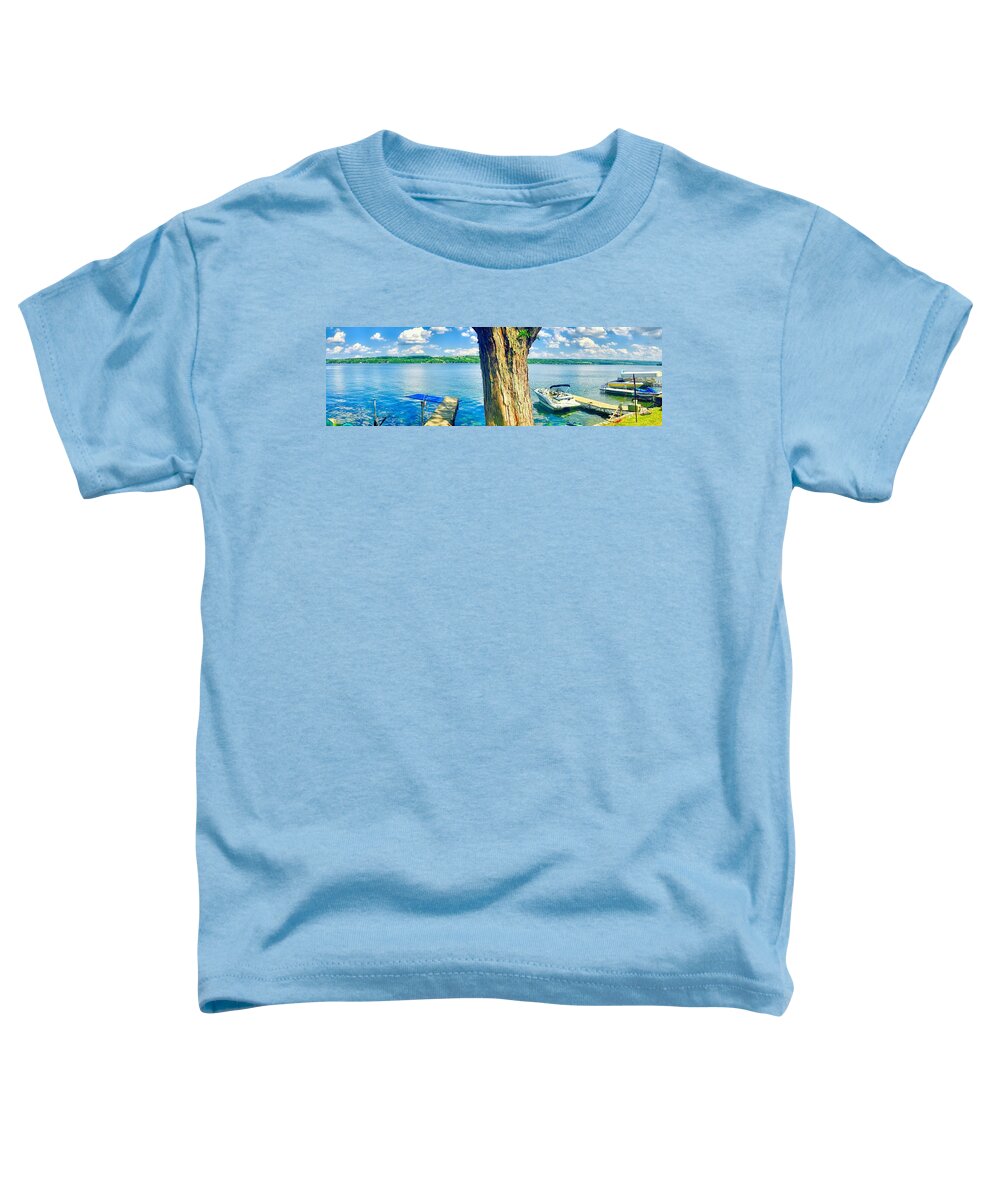 Finger Lakes Toddler T-Shirt featuring the photograph Summertime Lake Vibes Panorama by Anthony Giammarino