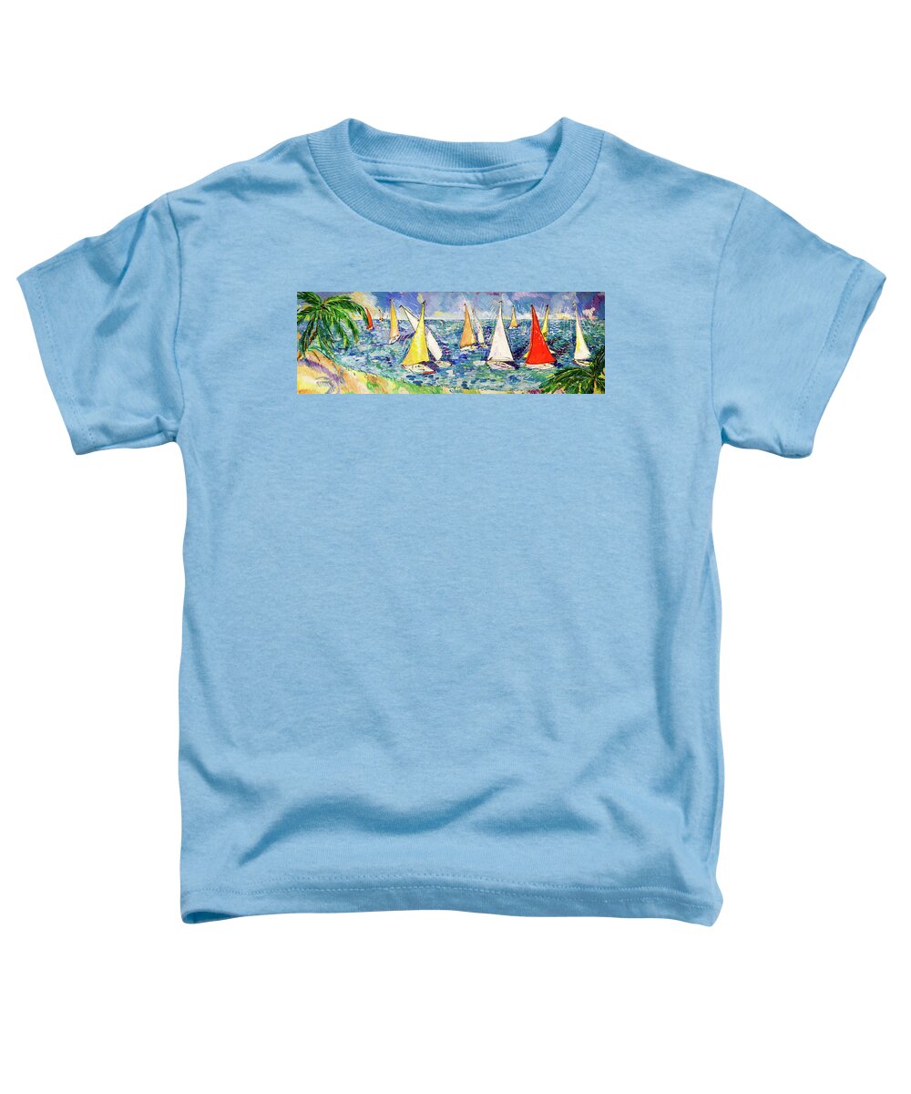 Acrylic Toddler T-Shirt featuring the painting Tacking by Seeables Visual Arts