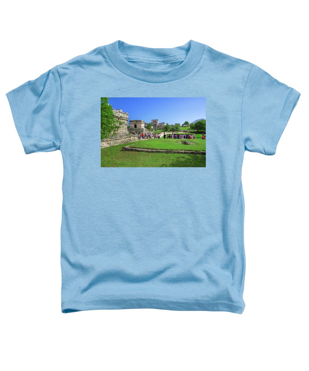 Temple Toddler T-Shirt featuring the photograph Temples of Tulum by Sun Travels
