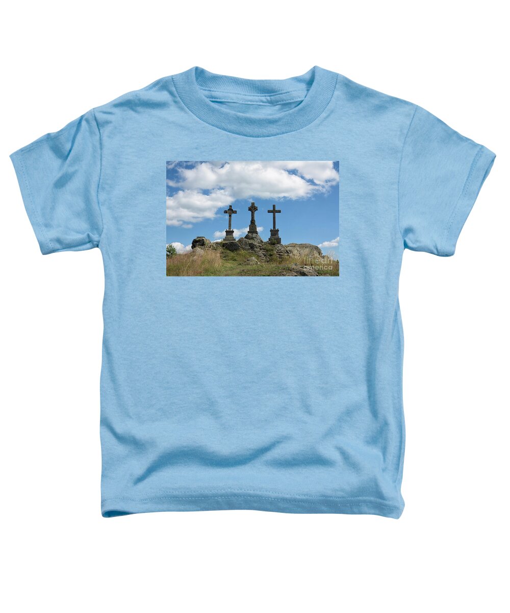 Cross Toddler T-Shirt featuring the photograph Trinity crosses on the hill by Michal Boubin
