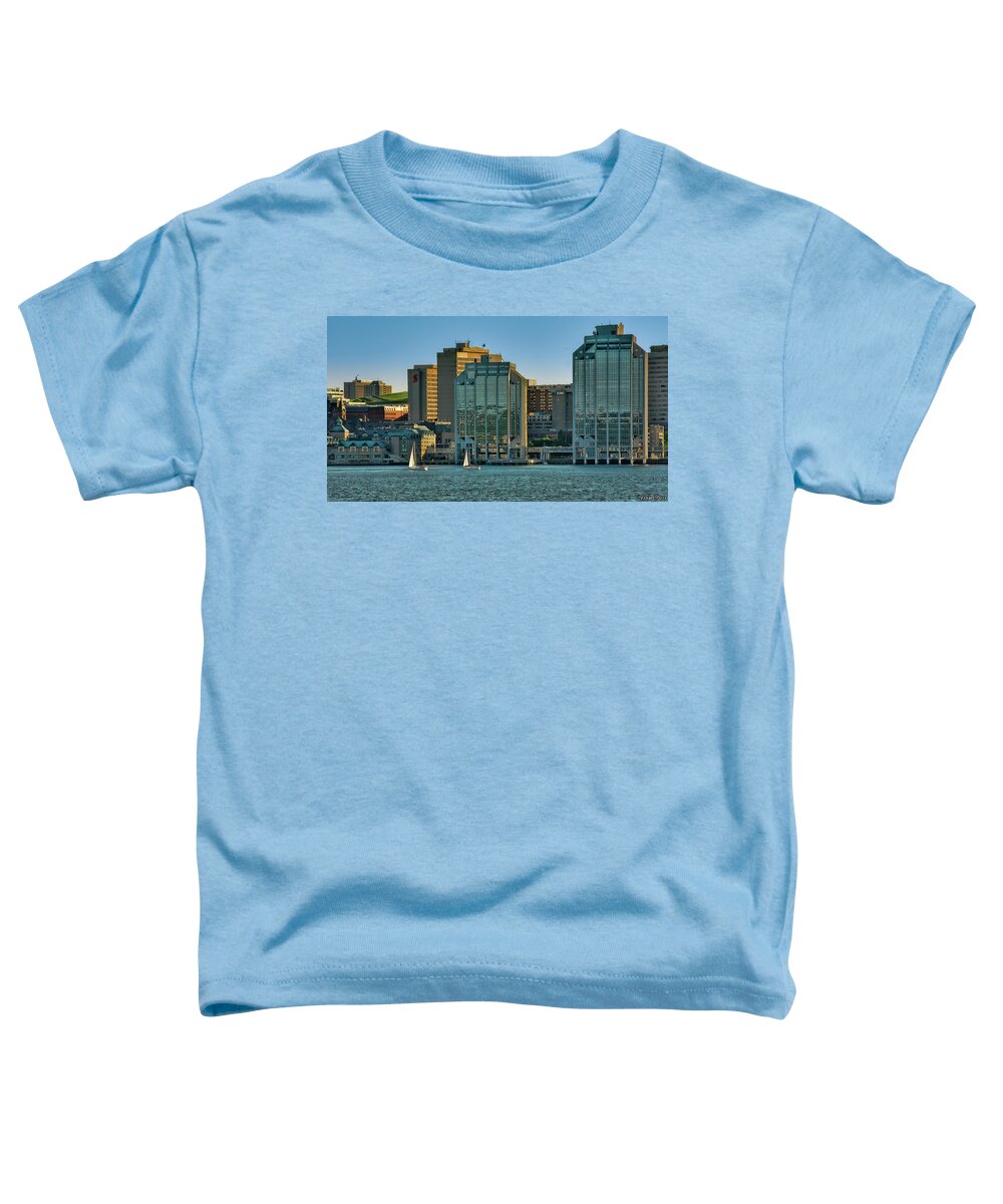 Halifax Toddler T-Shirt featuring the photograph Twin Purdy Towers of Halifax by Ken Morris