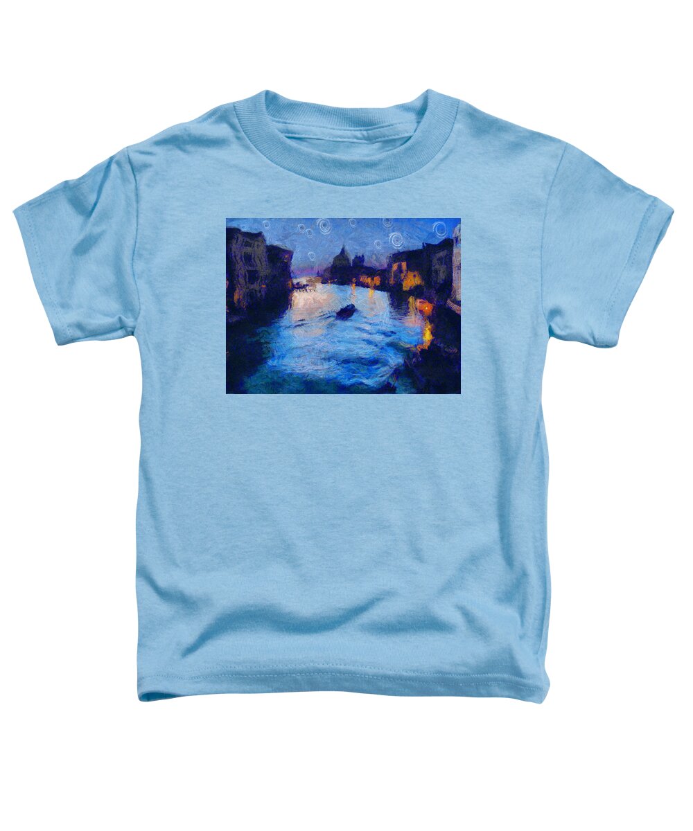 Van Toddler T-Shirt featuring the digital art Van Gogh in Venice by Robert Bissett