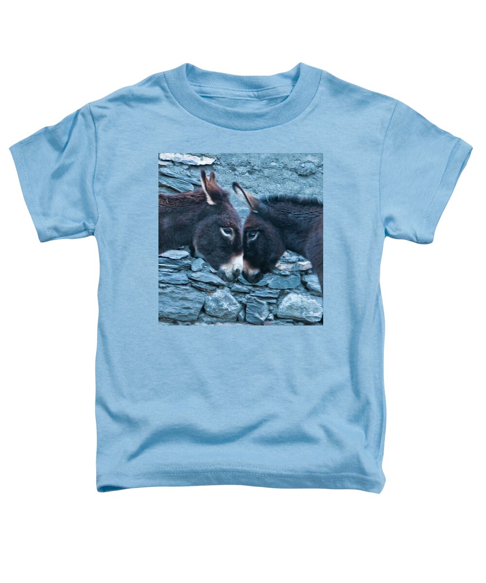 Burro Toddler T-Shirt featuring the photograph Eye To Eye, Nose To Nose, Heart To Heart by Leslie Struxness