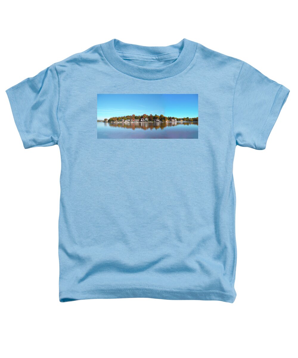 Wide Toddler T-Shirt featuring the photograph Wide View of Boathouse Row by Bill Cannon