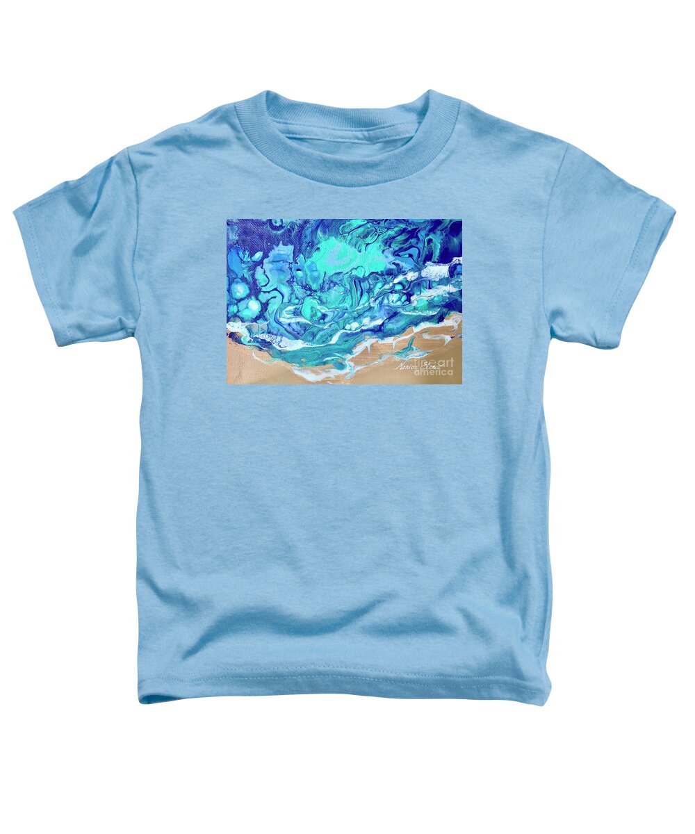 Ocean Toddler T-Shirt featuring the painting Wonder if... by Monica Elena