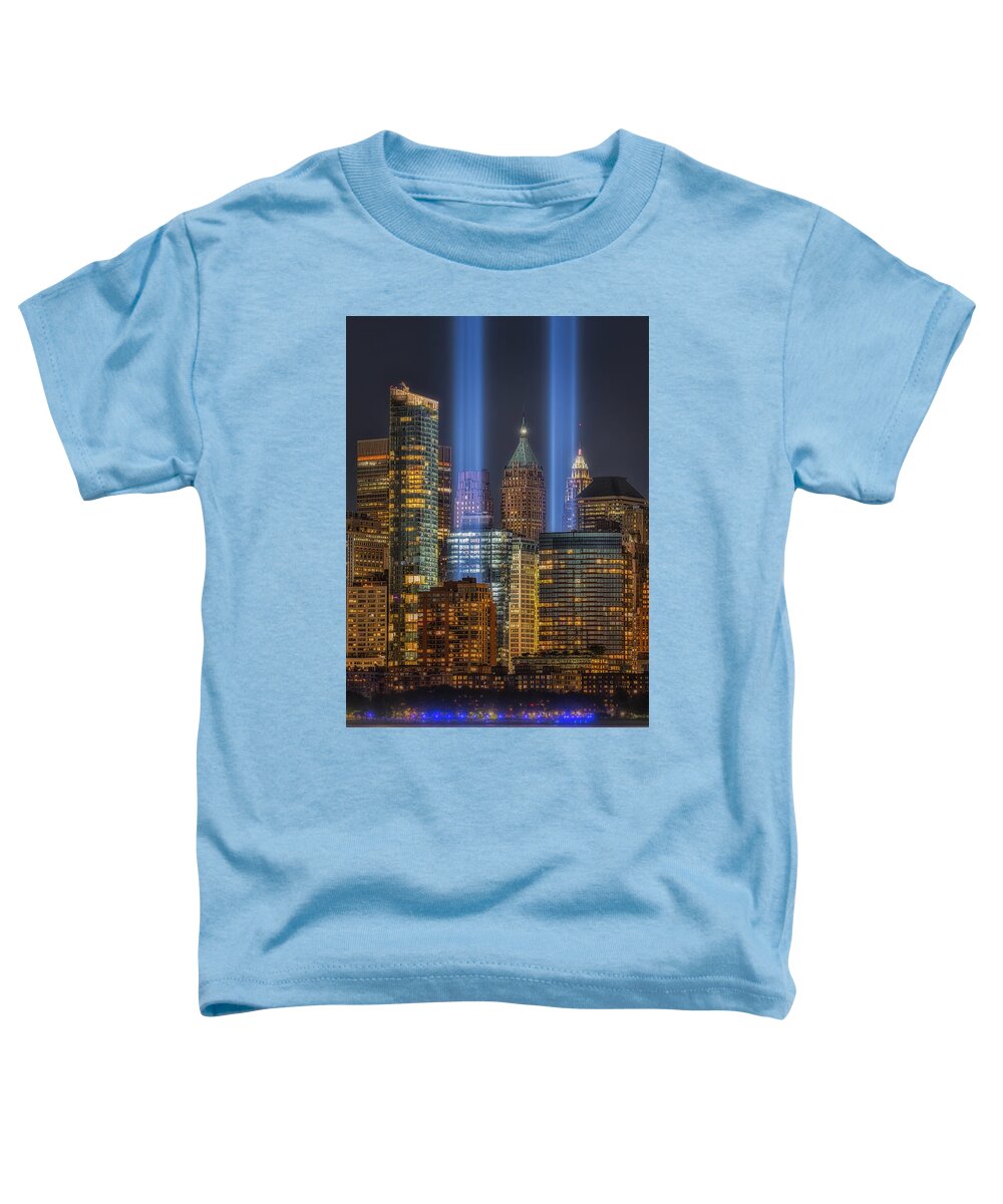 Tribute In Light Toddler T-Shirt featuring the photograph A NYC 911 Tribute #1 by Susan Candelario