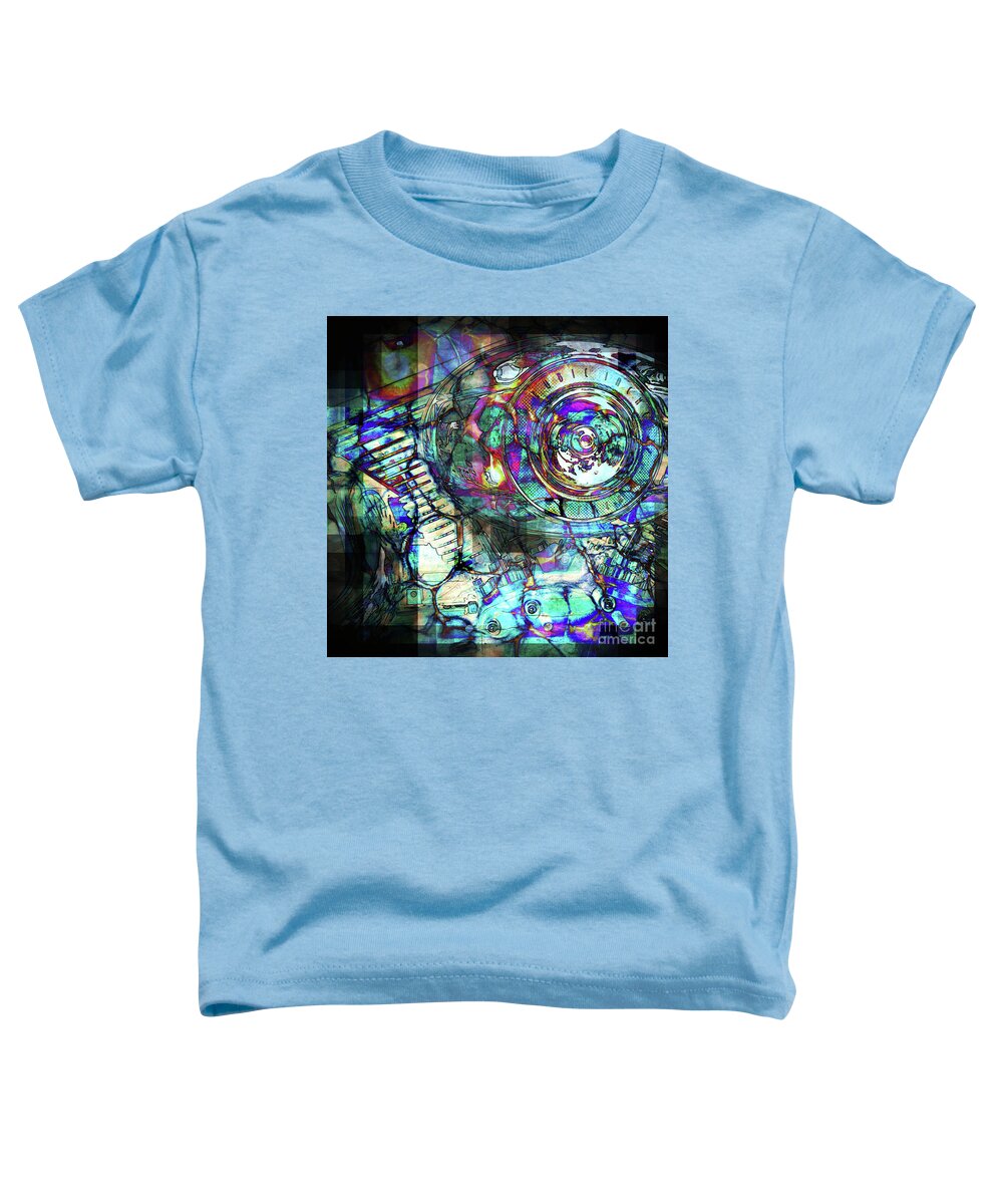 Motorcycle Toddler T-Shirt featuring the digital art Abstract Motorcycle Engine #1 by Phil Perkins