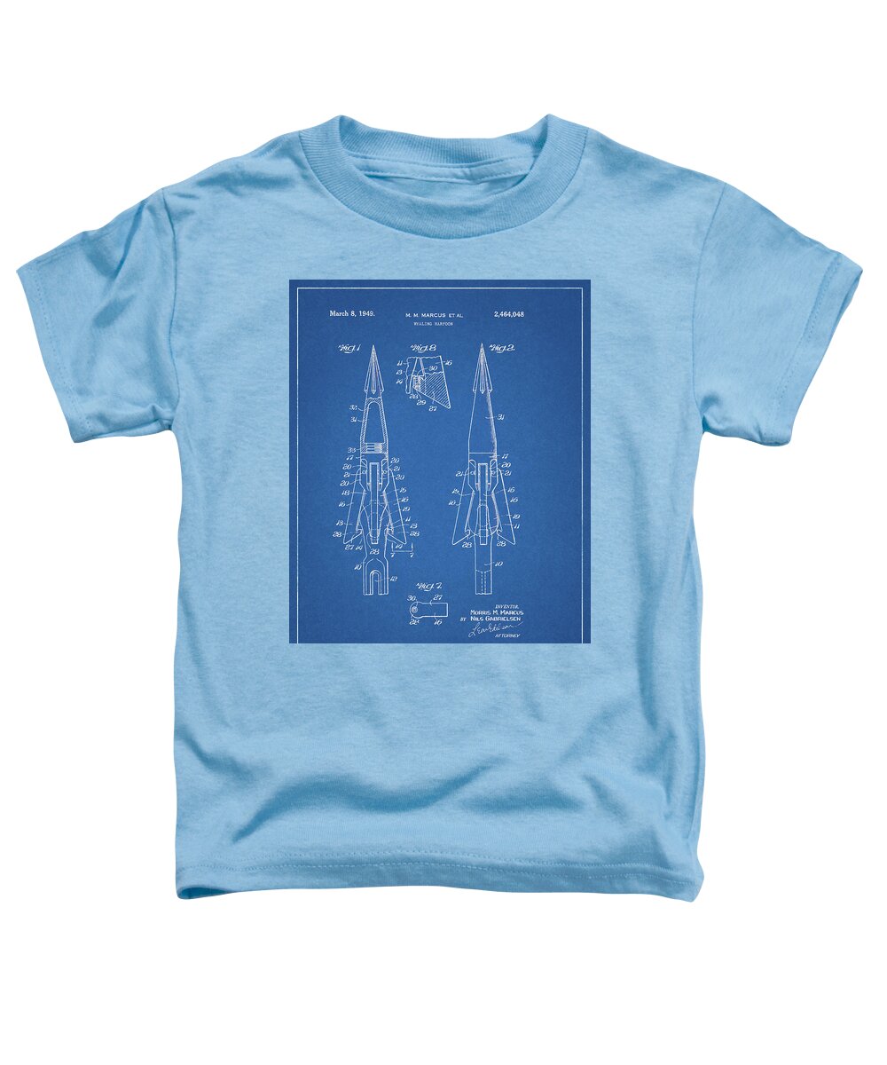 Whale Toddler T-Shirt featuring the drawing 1949 Whaling Harpoon Patent Design by Dan Sproul