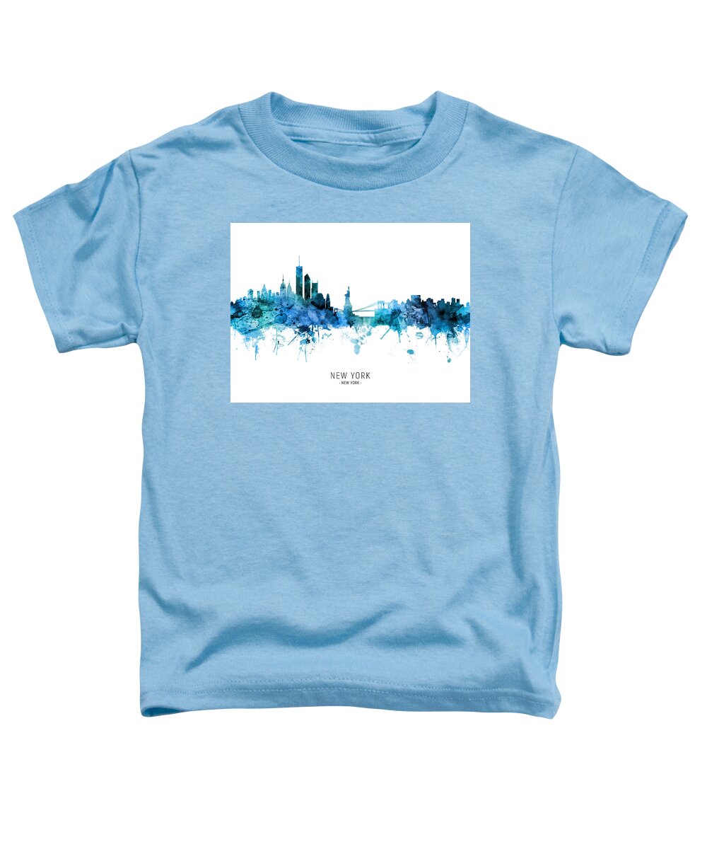 New York Toddler T-Shirt featuring the digital art New York Skyline #69 by Michael Tompsett