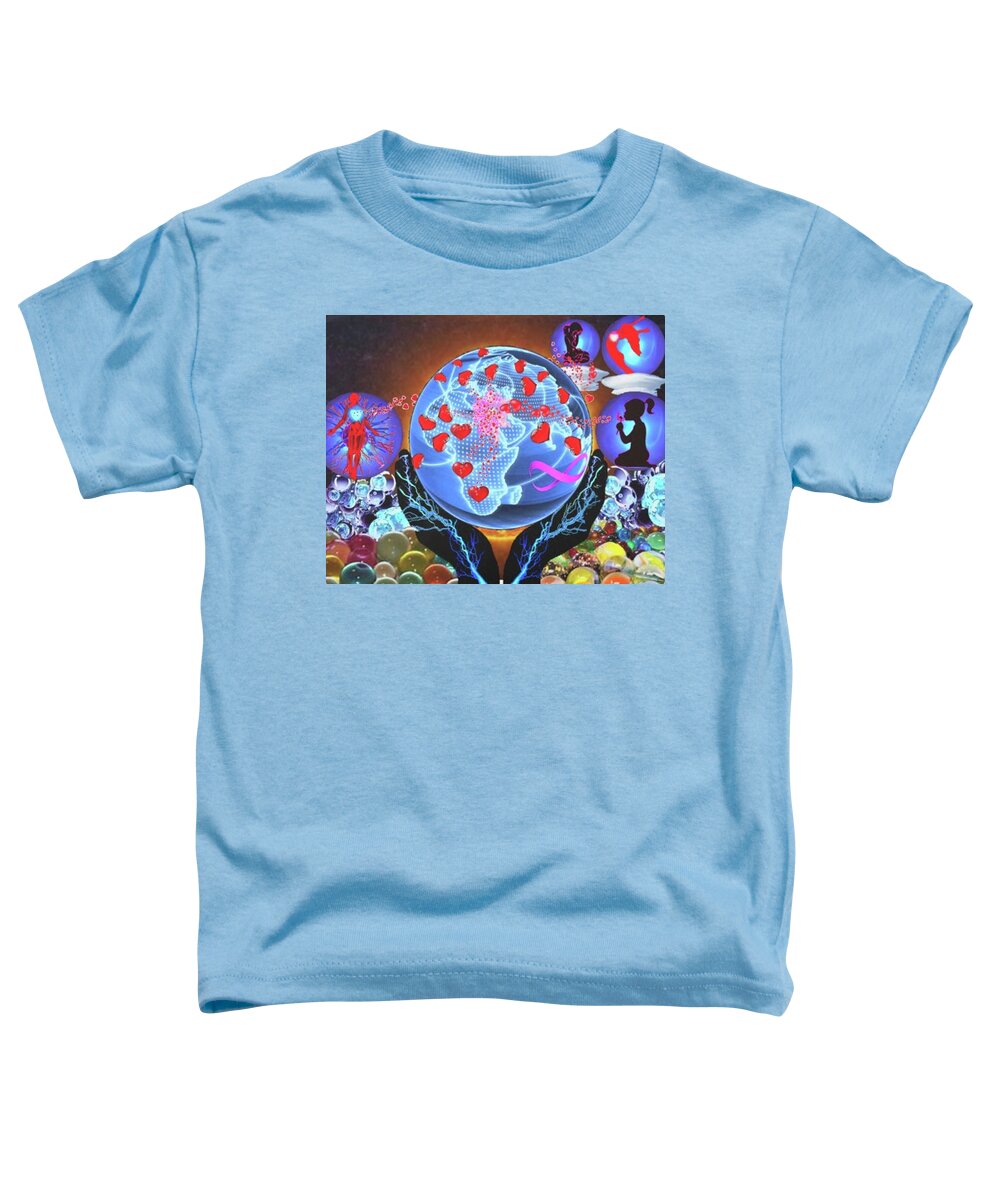 A Fathers Love Poem Toddler T-Shirt featuring the digital art A Fathers Love Around The World by Stephen Battel