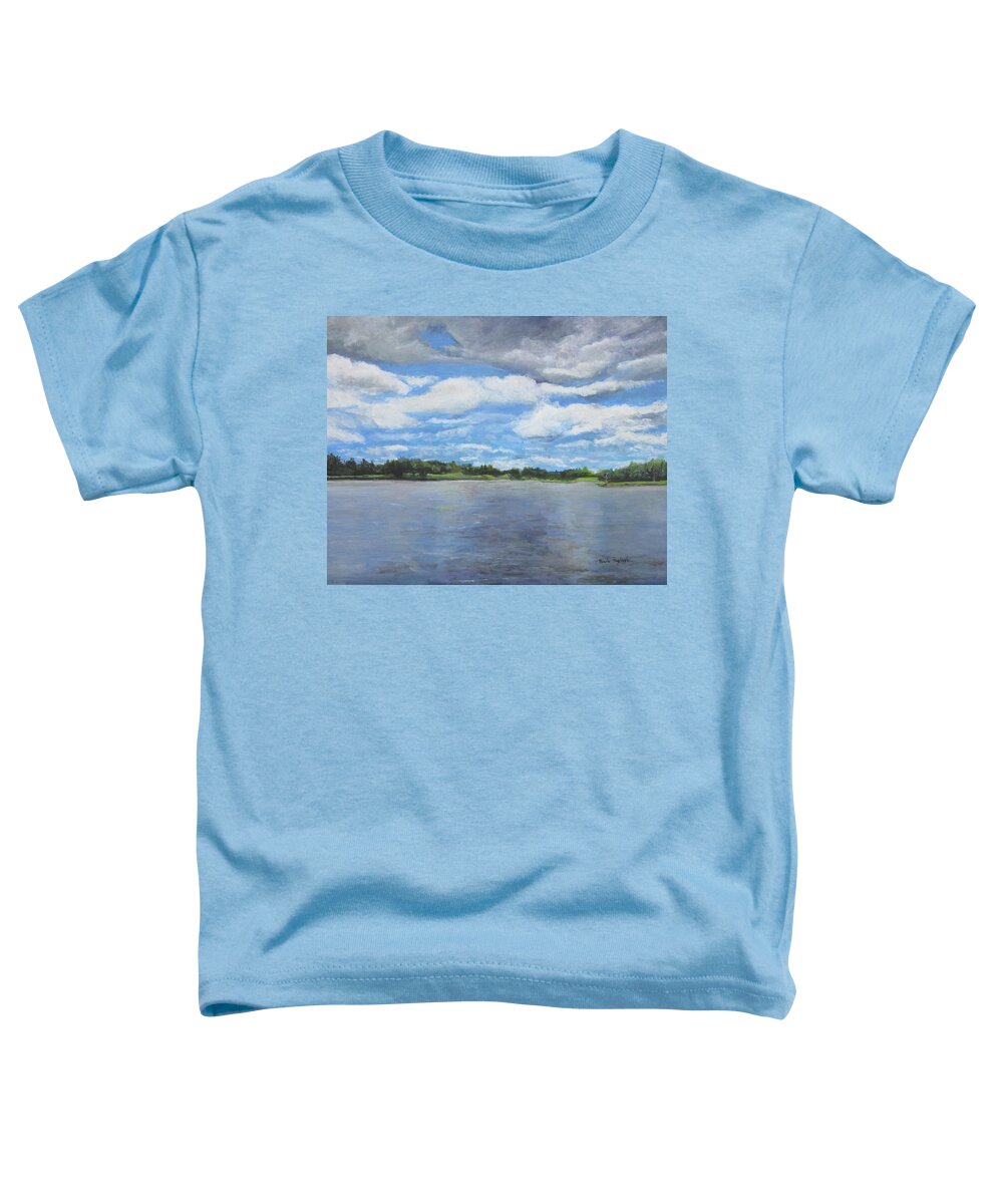 Painting Toddler T-Shirt featuring the painting A View on the Maurice River by Paula Pagliughi