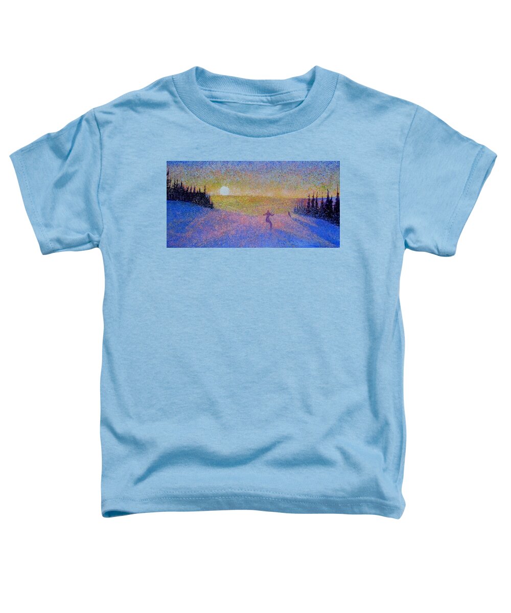 Skiing Toddler T-Shirt featuring the painting Above the Clouds by Gregg Caudell