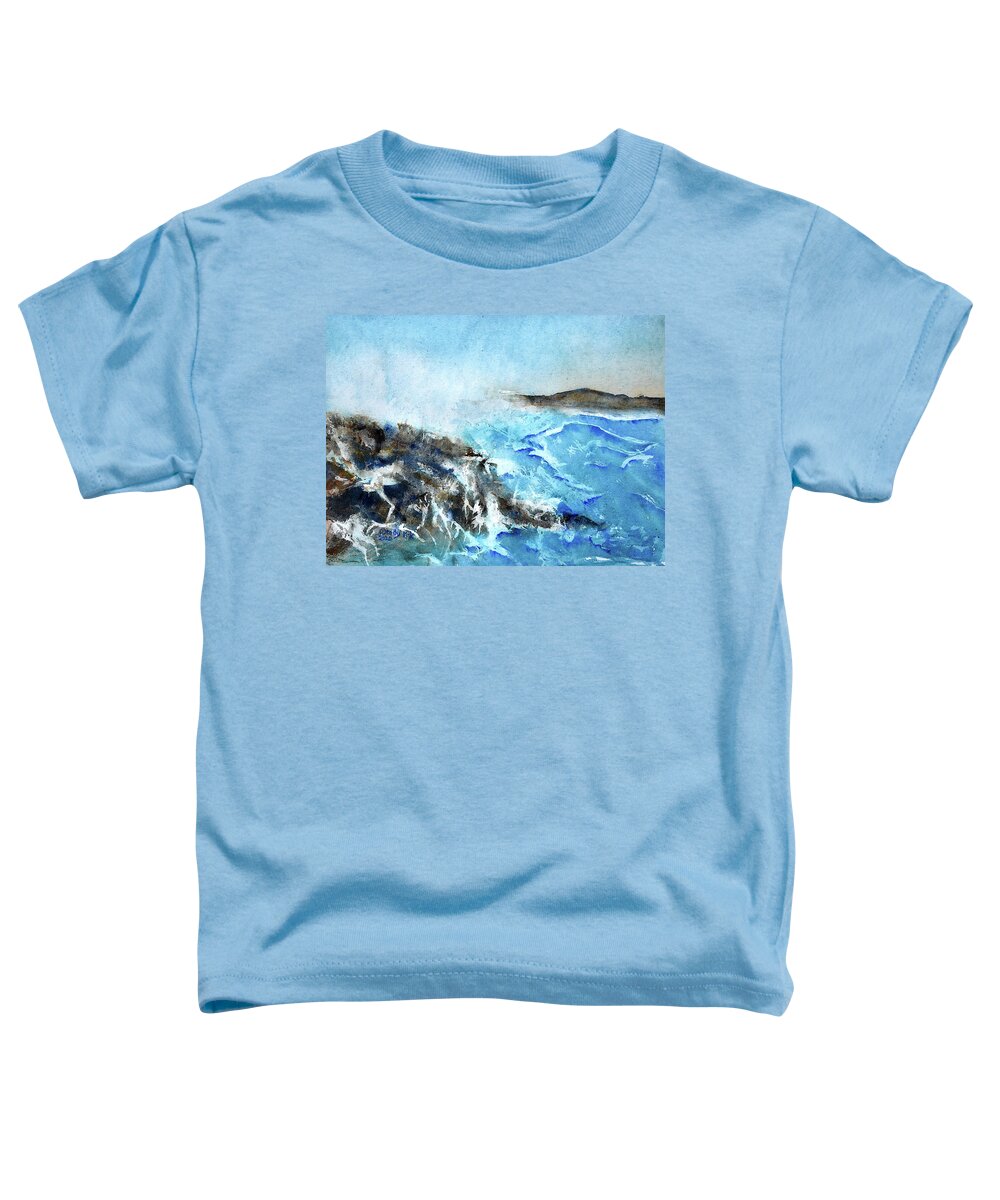 Sea Toddler T-Shirt featuring the painting Abstract Coastline by Wendy Keeney-Kennicutt