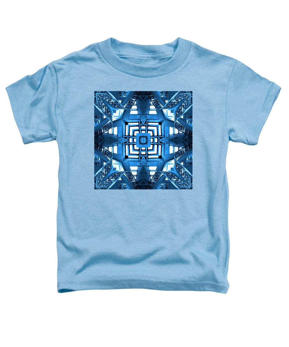 Abstract Stairs Toddler T-Shirt featuring the photograph Abstract Stairs 5 in Blue by Mike McGlothlen