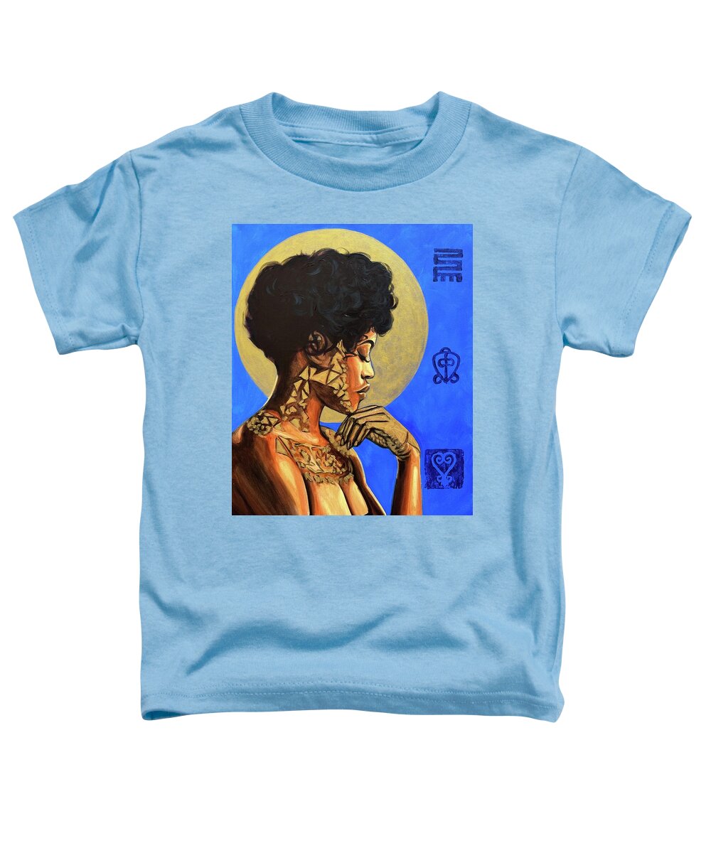  Toddler T-Shirt featuring the painting AFRO blue by Clayton Singleton