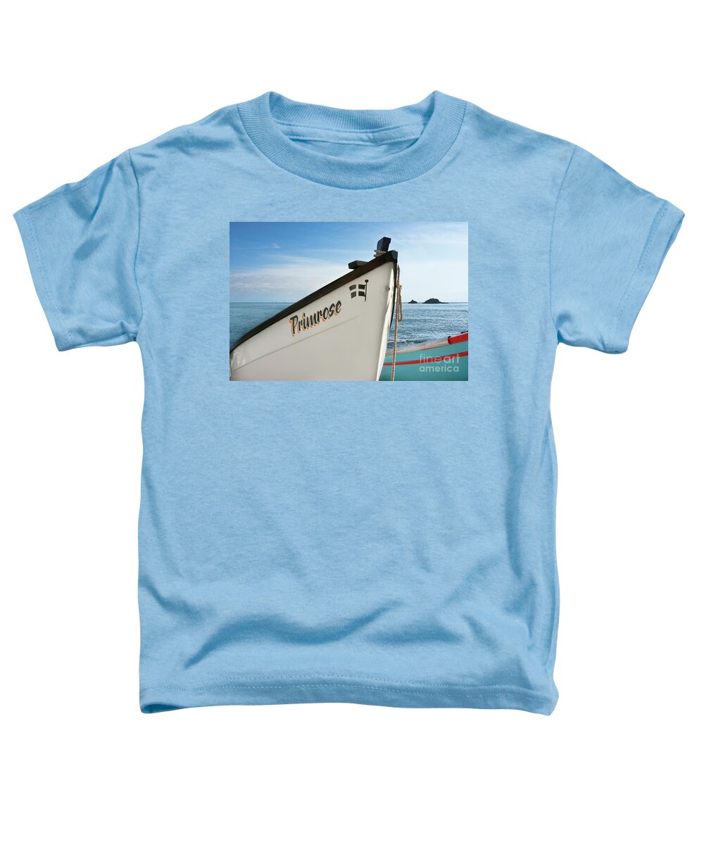 Cape Cornwall Toddler T-Shirt featuring the photograph An Island a Lighthouse and a Boat by Terri Waters