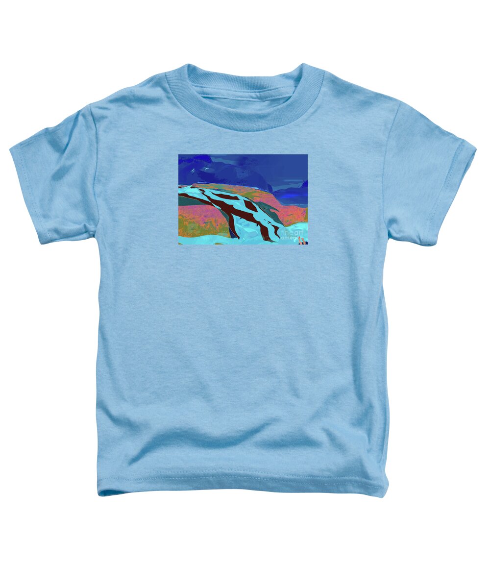 Asheville Toddler T-Shirt featuring the mixed media Asheville-Tubing the River by Zsanan Studio